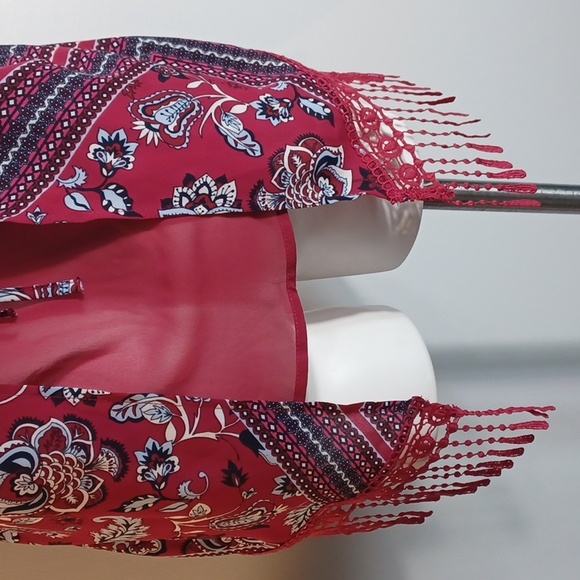 SMALL flower print adjustable straps, ribbon tie, sleveless tank halter top SOHO - Picture 6 of 16